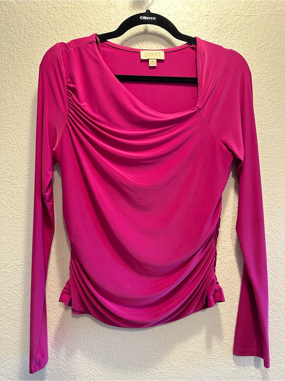 LONG SLEEVE HOT PINK BLOUSE